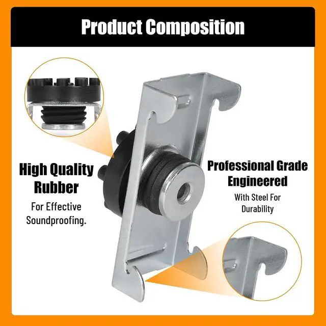 Alt view image 4 of 7 - Sound Isolation Clips - 100 pack - Resilient Channel Mounting Clip - Reduces Noise from Noisy Neighbours - Drywall Soundproofing For Walls and Ceiling Insulation - Screwdriver Included