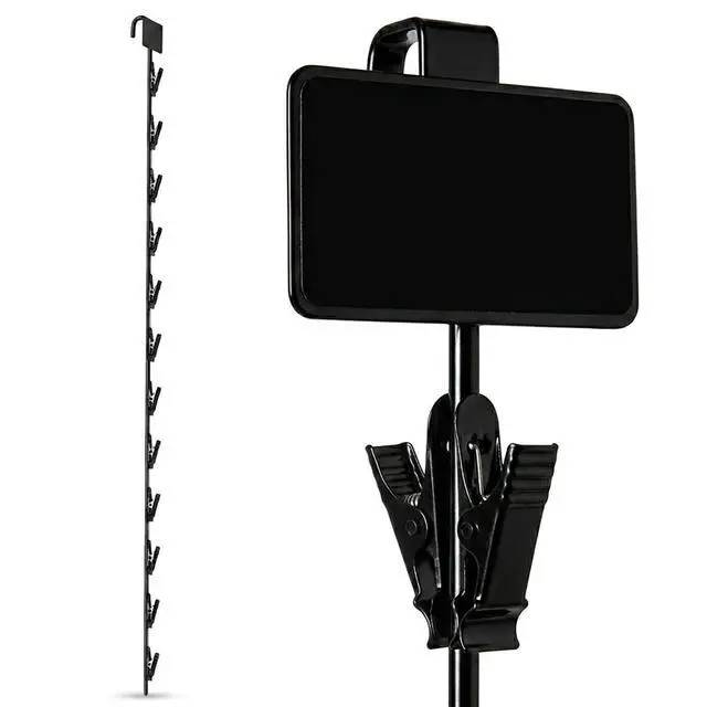 Main image of 10 Pack Heavy Duty Metal Merchandising Strips, s for Hanging Chips, Snacks, Candy in Retail Stores, Black, 31" Long, 2.5" W x 1.5" H Header, 12 Hook Stations