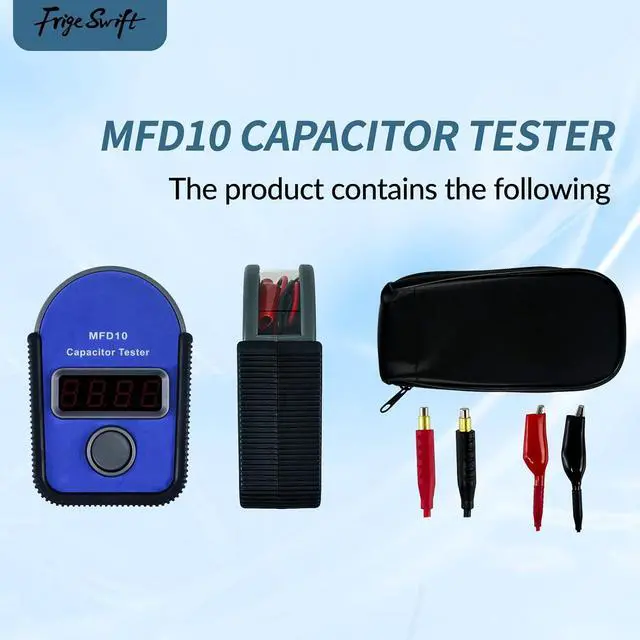 Alt view image 3 of 7 - MFD10 Digital Capacitor Tester with LED Display 0.001-9999F, ±5% Accuracy | Capacitance meter 0.001F to 9999F high precision stable large clear LCD portable rugged compact lightweight design