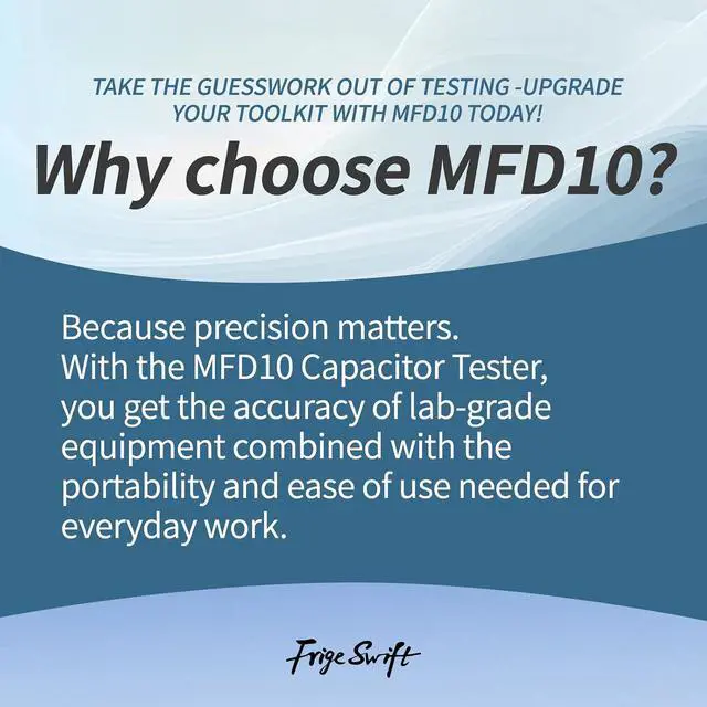 Alt view image 7 of 7 - MFD10 Digital Capacitor Tester with LED Display 0.001-9999F, ±5% Accuracy | Capacitance meter 0.001F to 9999F high precision stable large clear LCD portable rugged compact lightweight design