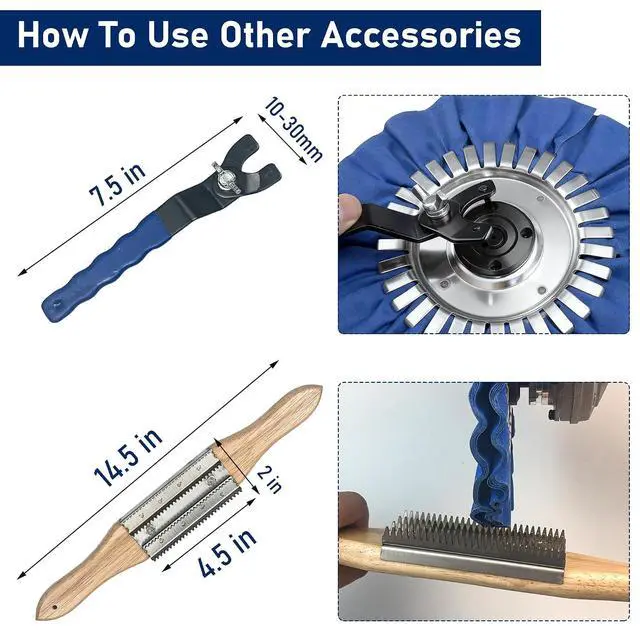 Alt view image 5 of 7 - 11PCS 8" Airway Buffing Wheels with Flange-Free One-Piece Hub | Flange-Free Installation | 5/8" Arbor Hole | 11mm Thickened Hub | Aluminum Polishing Kit | Mirror Finish | Angle Grinder