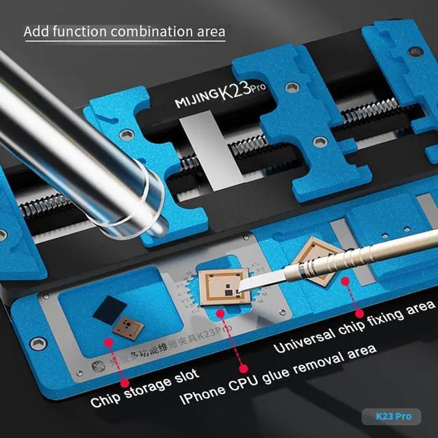 Alt view image 4 of 7 - Multifunctional PCB Fixing Holder IC Chip Maintenance Fixture Professional Circuit Board Repair Dual Axis High-Temperature Resistant Positioning Table for Phone Repair