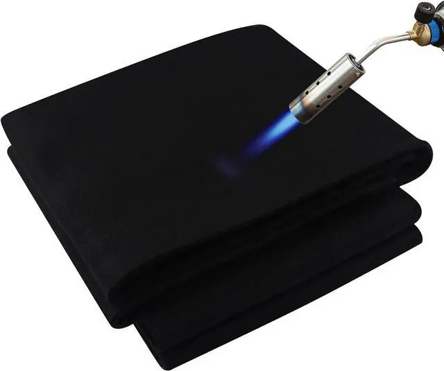 Main image of Welding Blanket Fireproof Carbon Felt Soldering Mat & Pad, 5mm Flame Retardant Fabric, Heat Shield for Brazing, Automotive Repair, Grill & Smoker, Stove Wick Roll - 20x47 Inch, 2 Pack, Black