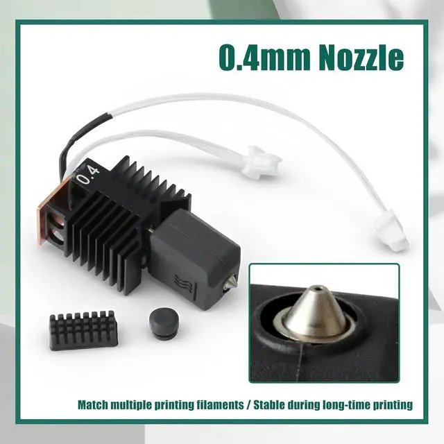 Alt view image 4 of 7 - 4PK 0.4 mm Hot End Compatible with Snapmaker U1 3D Printer | Integrated Heating Element, Circular Thermal Insulation Gaskets, Protective Sleeves with Thermal Insulation Pads