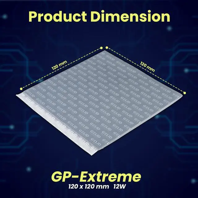 Alt view image 2 of 6 - GP-Extreme 12W-Thermal Pad 120x120 Excellent Heat Conduction, Ideal Gap Filler. Easy Installation (120x120x1.5)