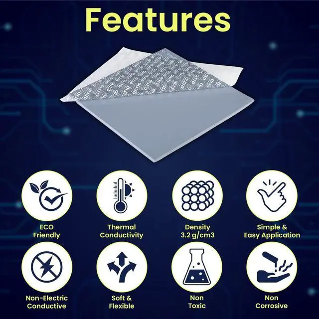 Alt view image 5 of 6 - GP-Extreme 12W-Thermal Pad 120x120 Excellent Heat Conduction, Ideal Gap Filler. Easy Installation (120x120x1.5)