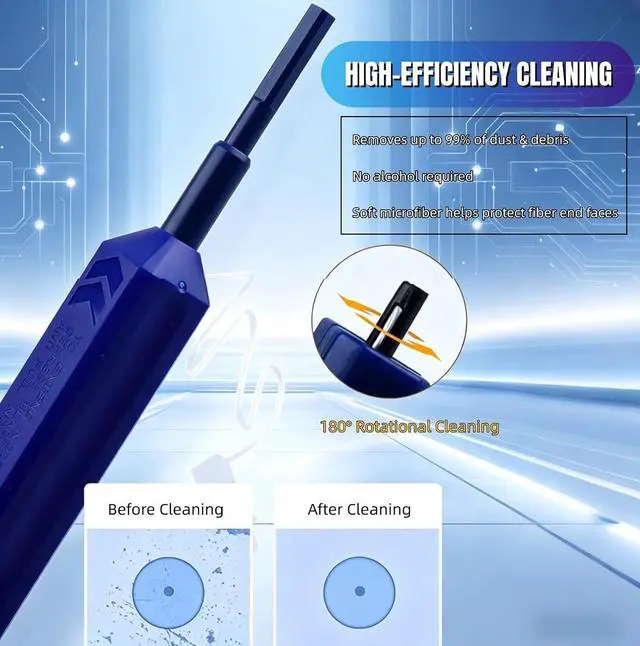 Alt view image 5 of 7 - Fiber Pen Cleaner for LC/MU Connectors, 1.25mm UPC/ Ferrule Cleaner, One-Push Fiber Optic Cleaning Tool with Extendable Probe (2.38 to 3.63), 800+ Cleans per Unit, Anti-Static - 5 Pack