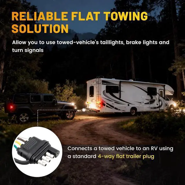 Alt view image 3 of 7 - 58964 Towed-Vehicle RV Wiring Harness for 2018-2024 Jeep Wrangler JL/JLU, 2020-2024 Jeep Gladiator, 4 Pin RV Dinghy Flat-Towing Wiring Kit