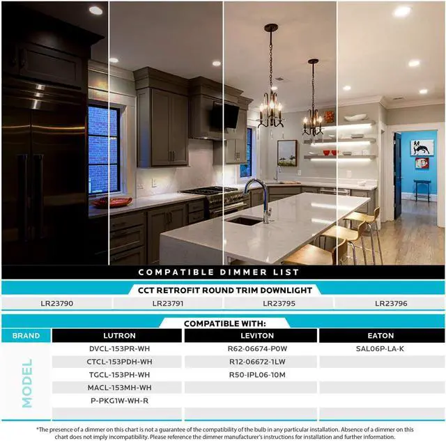 Alt view image 6 of 6 - 4 Inch LED Recessed Can Lights, 10W=60W, CCT Color Selectable 2700K | 3000K | 3500K | 4000K | 5000K, Dimmable Retrofit Downlights, 750 Lumens, Energy Star, Wet Rated, Baffle Trim (6 Pack)