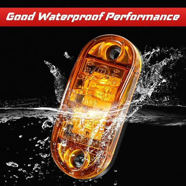 Alt view image 3 of 7 - 50 Pcs LED Trailer Lights 2.5 Inch Oval Trailer Marker Lights Automotive Side Marker Running Light 2 Diode Universal LED Light Kit for RV Camper Truck Van Boat (Amber, Red)