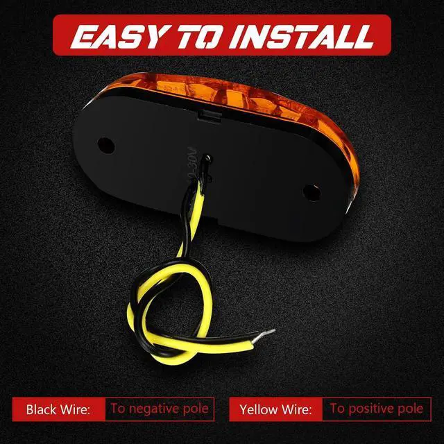 Alt view image 4 of 7 - 50 Pcs LED Trailer Lights 2.5 Inch Oval Trailer Marker Lights Automotive Side Marker Running Light 2 Diode Universal LED Light Kit for RV Camper Truck Van Boat (Amber, Red)