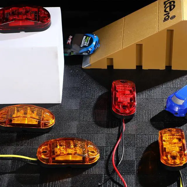 Alt view image 6 of 7 - 50 Pcs LED Trailer Lights 2.5 Inch Oval Trailer Marker Lights Automotive Side Marker Running Light 2 Diode Universal LED Light Kit for RV Camper Truck Van Boat (Amber, Red)