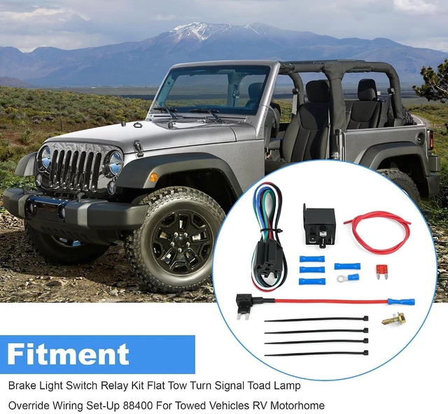 Alt view image 5 of 7 - Brake Light Switch Relay Kit 88400 | Flat Tow, Turn Signal Toad Lamp Override,Wiring Set-Up, For Towed Vehicles, RV Motorhome