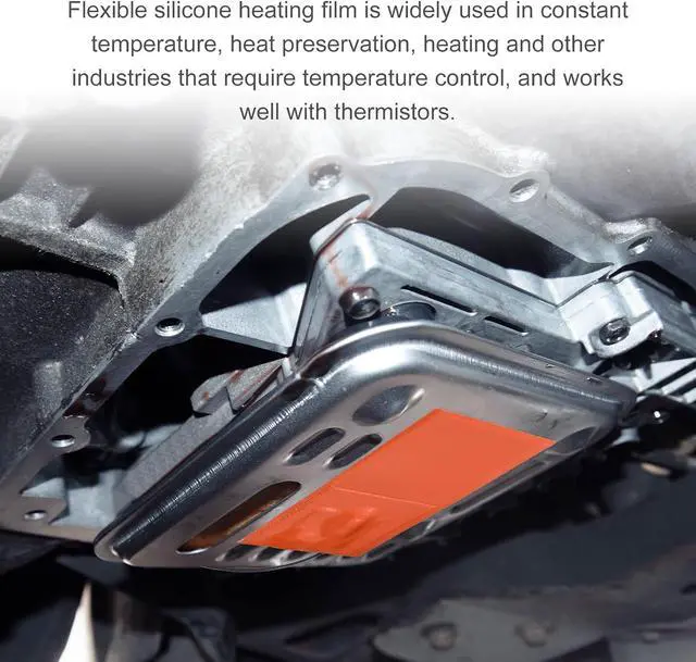 Alt view image 4 of 5 - Silicone Heating Pad, 120V 300W Car Engine Block Oil Pan Heater Heater Strip for Constant Temperature 203.4mm x 152.4mm, Pack of 2