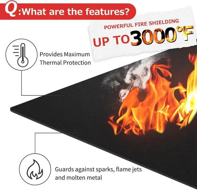 Alt view image 2 of 7 - Welding Blanket Fireproof Carbon Felt Soldering Mat & Pad, 5mm Flame Retardant Fabric, Heat Shield for Brazing, Automotive Repair, Grill & Smoker, Stove Wick Roll - 20x47 Inch, 2 Pack, Black