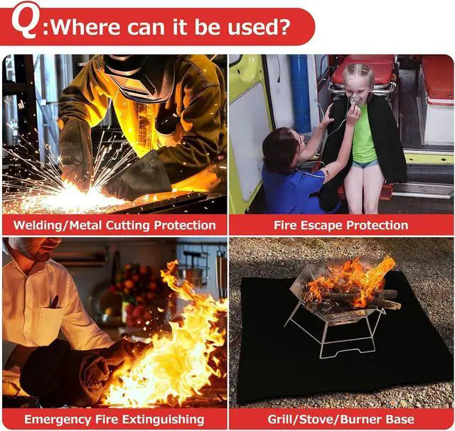 Alt view image 4 of 7 - Welding Blanket Fireproof Carbon Felt Soldering Mat & Pad, 5mm Flame Retardant Fabric, Heat Shield for Brazing, Automotive Repair, Grill & Smoker, Stove Wick Roll - 20x47 Inch, 2 Pack, Black