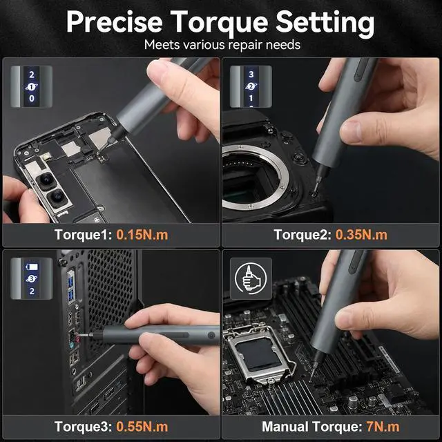 Alt view image 4 of 7 - 167 in 1 Electric Screwdriver Set: Mini Electric Screwdriver Cordless with Extension Rod & Pry Tools, Electronic Power Screwdriver Repair Tool Kit for RC, Computer, PC Building, Laptop