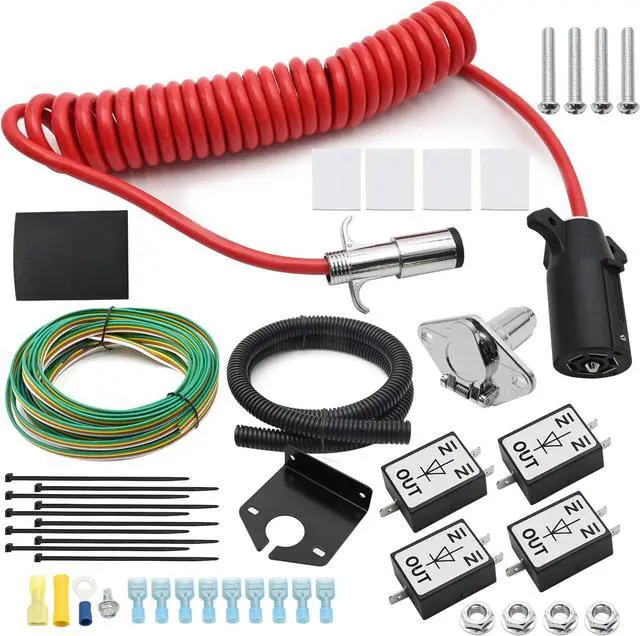 Main image of Towed Vehicle Wiring Kit, 6 to 7 Way Power Cord Diodes Ring Terminal Ties Wire Connectors, Replacement for Roadmaster 15267 Jeep Ford Chevrolet GMC Dodge Toyota