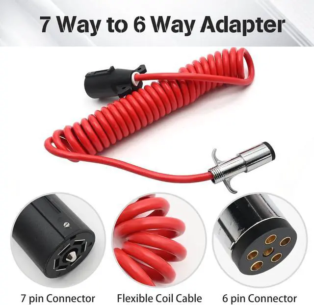 Alt view image 3 of 7 - Towed Vehicle Wiring Kit, 6 to 7 Way Power Cord Diodes Ring Terminal Ties Wire Connectors, Replacement for Roadmaster 15267 Jeep Ford Chevrolet GMC Dodge Toyota