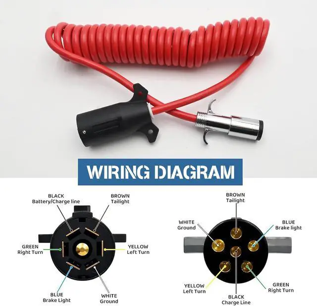 Alt view image 5 of 7 - Towed Vehicle Wiring Kit, 6 to 7 Way Power Cord Diodes Ring Terminal Ties Wire Connectors, Replacement for Roadmaster 15267 Jeep Ford Chevrolet GMC Dodge Toyota