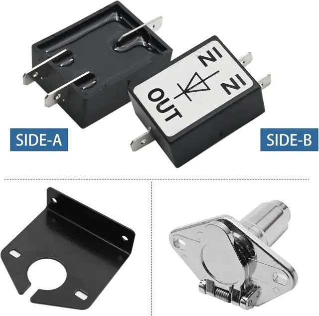 Alt view image 6 of 7 - Towed Vehicle Wiring Kit, 6 to 7 Way Power Cord Diodes Ring Terminal Ties Wire Connectors, Replacement for Roadmaster 15267 Jeep Ford Chevrolet GMC Dodge Toyota