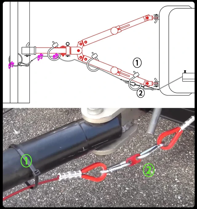 Alt view image 4 of 7 - Flat Tow Breakaway Cable System for RV Towing, Ready Stop Device with Supplemental Safety Cable Kit for Tow Bars and Flat Towed Vehicles