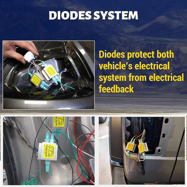 Alt view image 7 of 7 - Universal Hy-Power Diode Wiring Kit Motorhome RV Towed Vehicle Wiring Diode Kit, 4 Pin Flat Trailer Extension Wire Connects RV to Towed Lighting 4 Diodes Taillight Wiring System