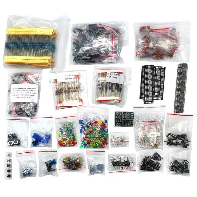 Alt view image 5 of 5 - Electronic Component Kit Total 2050 Pcs, LED Diodes, Resistors, Electrolytic Capacitor Package, Common Diodes, Ceramic Capacitors, Digital Tube,Common Transistor,Integrated Circuit Assortment Box
