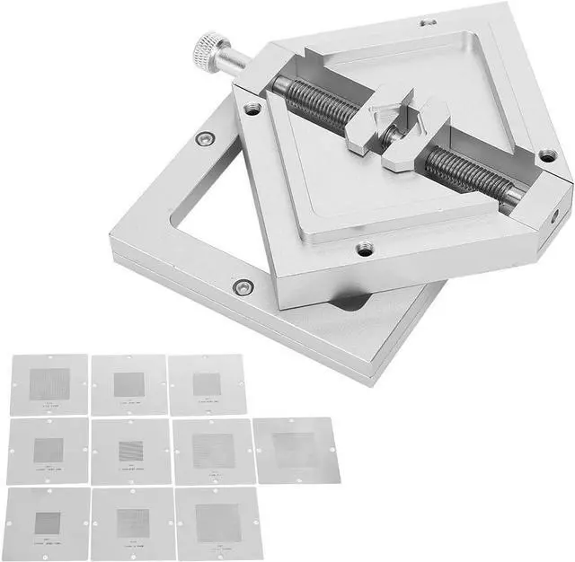 Alt view image 6 of 7 - 10Pcs BGA Reballing Rework Station, Diagonal Template for Computer CPU Phone Welder Kits HT90 with Automatic Centering Function