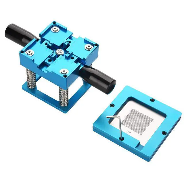 Alt view image 5 of 7 - BGA Stencil Reballing Holder Station Kit,Aluminum Alloy Universal BGA Reballing Station Solder Rework Kit with Handles+Stencils+Balls Kit