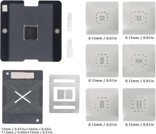 Alt view image 2 of 7 - Reballing Station, 6 in 1 BGA Rework Station Tin Planting Stencil Solder Template Rework Kit
