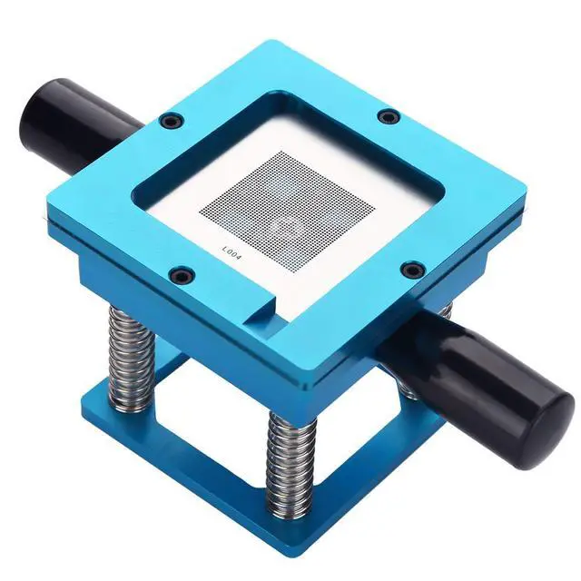 Alt view image 7 of 7 - BGA Stencil Reballing Holder Station Kit,Aluminum Alloy Universal BGA Reballing Station Solder Rework Kit with Handles+Stencils+Balls Kit