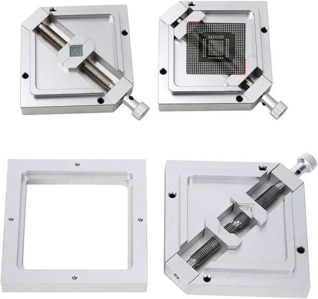 Alt view image 4 of 7 - Adjustable BGA Reballing Station Kit HT-90 Aluminum Alloy Stencil Holder for Laptop CPU Phone Repair Diagonal Solder Ball Jig with Drainage Channel 9-43mm