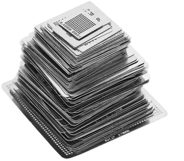 Main image of BGA Rework Net,130pcs BGA Universal Reballing Rework Net Stencils Steel Template Mesh Directly Heat Set Kit for Laptop, Desktop, Etc
