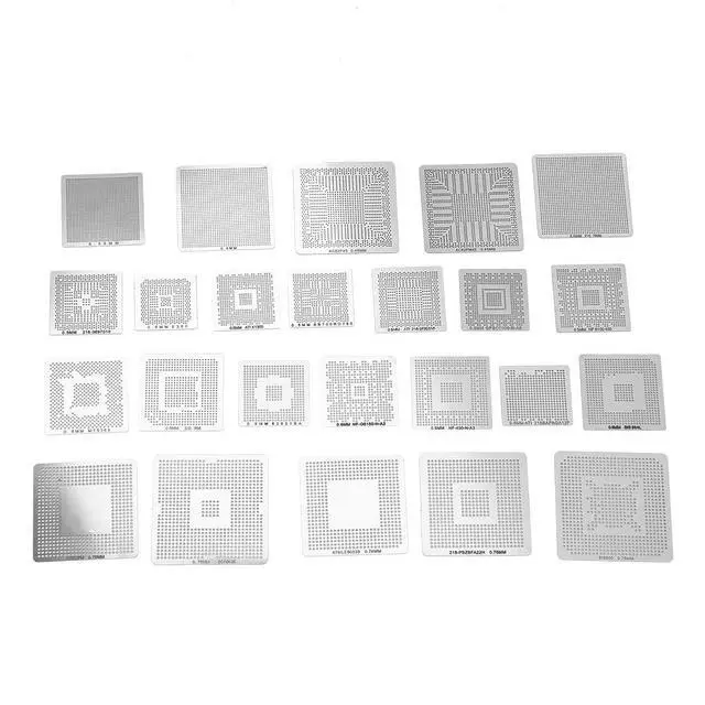 Alt view image 3 of 7 - BGA Rework Net,130pcs BGA Universal Reballing Rework Net Stencils Steel Template Mesh Directly Heat Set Kit for Laptop, Desktop, Etc
