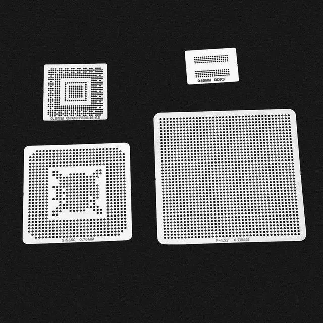 Alt view image 5 of 7 - BGA Rework Net,130pcs BGA Universal Reballing Rework Net Stencils Steel Template Mesh Directly Heat Set Kit for Laptop, Desktop, Etc