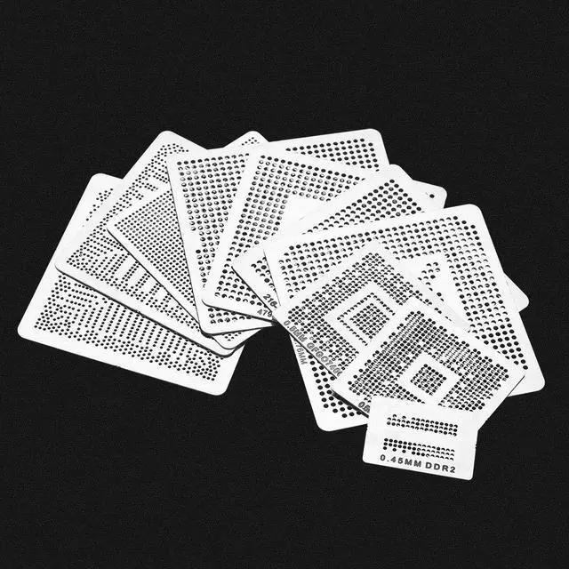 Alt view image 6 of 7 - BGA Rework Net,130pcs BGA Universal Reballing Rework Net Stencils Steel Template Mesh Directly Heat Set Kit for Laptop, Desktop, Etc