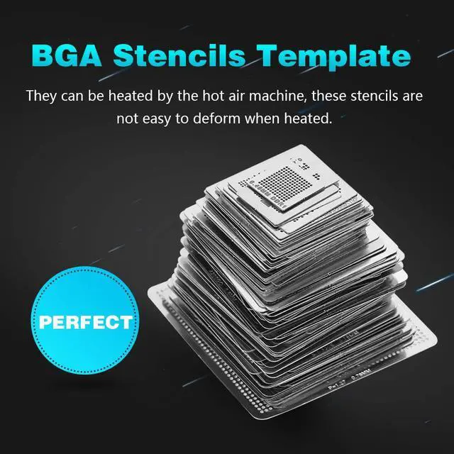 Alt view image 7 of 7 - BGA Rework Net,130pcs BGA Universal Reballing Rework Net Stencils Steel Template Mesh Directly Heat Set Kit for Laptop, Desktop, Etc