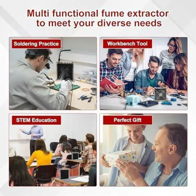 Alt view image 4 of 6 - DIY Solder Fume Extractor & DC Voltage Current Meter Soldering Kit Bundle Electronics Soldering Practice Kit for Teens and Adults, STEM Soldering Project