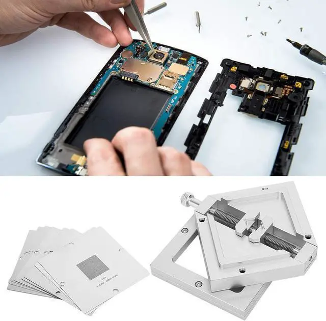 Alt view image 3 of 7 - 10Pcs BGA Reballing Rework Station, Diagonal Template for Computer CPU Phone Welder Kits HT90 with Automatic Centering Function