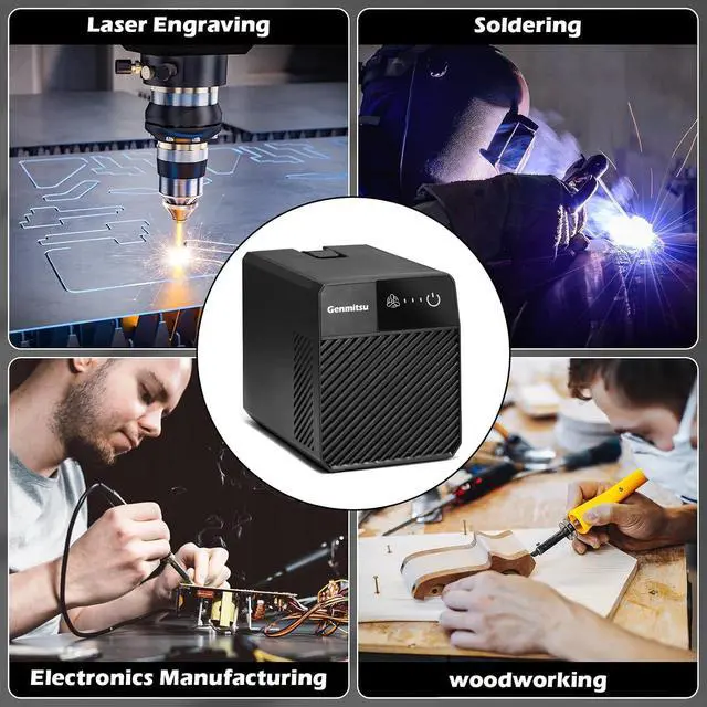 Alt view image 6 of 6 - Genmitsu Smoke Purifier for Kiosk Kortek Laser Cutter, Portable Fume Extractor with Five-Layer Filtration, Adjustable 3-Speed Control, Air Purifier for Soldering Station, Welding Tool
