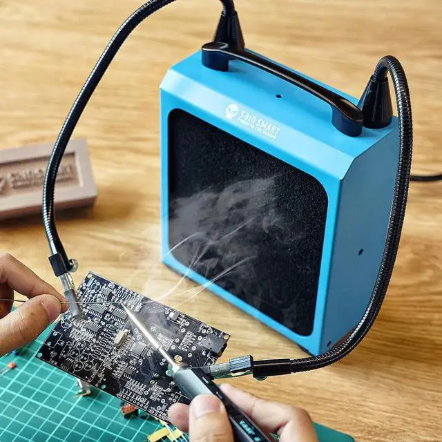 Alt view image 7 of 7 - Solder Fume Extractor Smoke Absorber, 4 PCS Carbon Filter | With Flexible Magnetic Soldering Arms for Soldering DIY Working Station