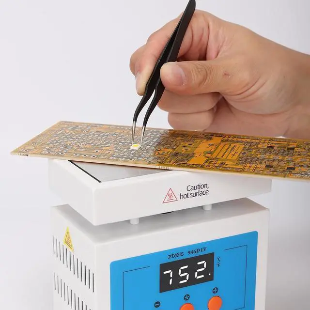 Alt view image 7 of 7 - 946D IV Mini Soldering Hot Plate 180W 100X50mm with Aluminum Soldering Board Preheater for SMD Hot Air Reflow