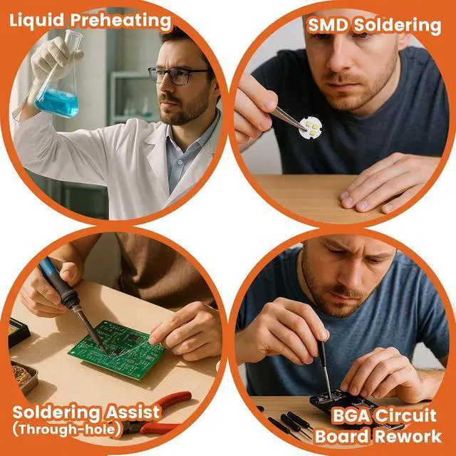 Alt view image 6 of 7 - 946D IV Mini Soldering Hot Plate 180W 100X50mm with Aluminum Soldering Board Preheater for SMD Hot Air Reflow