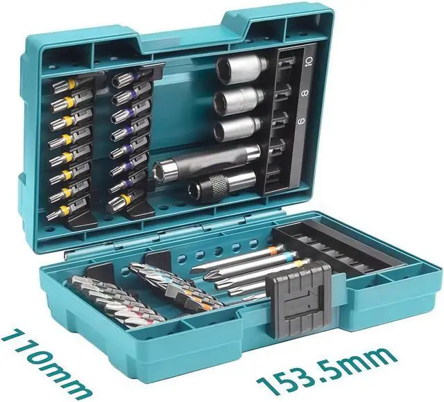 Alt view image 2 of 7 - B-55697 Fits for Makita 43pcs Screwdriver Bit Set,1/4" Hex Shank,Phillips, | Pozidriv,Torx,Security Torx,Hex,Slotted Bits,25mm&75mm Length,Magnetic Bit Holder,for Hitachi,Bosch,Dewalt Drills Drivers