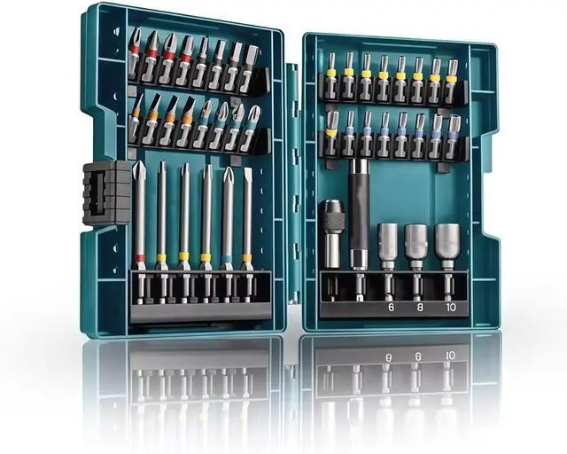 Main image of B-55697 Fits for Makita 43pcs Screwdriver Bit Set,1/4" Hex Shank,Phillips, | Pozidriv,Torx,Security Torx,Hex,Slotted Bits,25mm&75mm Length,Magnetic Bit Holder,for Hitachi,Bosch,Dewalt Drills Drivers