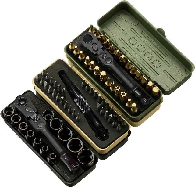 Main image of Tool Torx Bit Set 77-Piece, Fully Armed Bits Ratchet Set with 13-Piece 1/4" Dr. Low Profile Sockets, 1/4" Dr 29-piece, and 35-piece Multi Function Bit Set