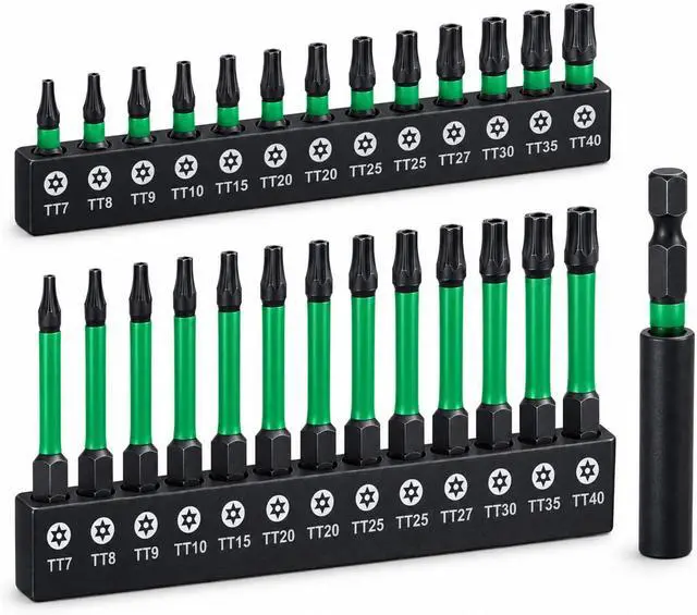 Main image of 27PCS Security Torx Bit Set, 1 & 2-Inch Magnetic, Impact-Ready | Tamper-Resistant Center Holes, 1/4 in Hex Shanks, Shock-Resistant Alloy Steel, Magnetic Tips, Allen Wrench Drill Bit Set