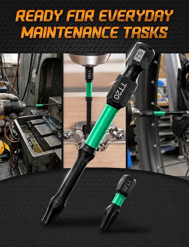 Alt view image 3 of 7 - 27PCS Security Torx Bit Set, 1 & 2-Inch Magnetic, Impact-Ready | Tamper-Resistant Center Holes, 1/4 in Hex Shanks, Shock-Resistant Alloy Steel, Magnetic Tips, Allen Wrench Drill Bit Set