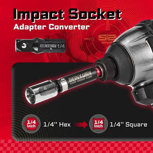 Alt view image 6 of 7 - Geinxurn 128Pieces Impact Screwdriver Bits Set, S2 Steel Magnetic Phillips/Slotted/Square/Security Torx/HEX Muliti Insert Bits Tips Set with Impact Bit Holder and 1/4Socket Adapter(Storage Box Case)